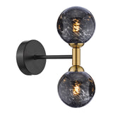 2 Light Wall Light Matt Black and Bronze with Mix & Match Glass Options (0183TAK0954F)