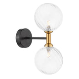 2 Light Wall Light Matt Black and Bronze with Mix & Match Glass Options (0183TAK0954F)