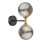 2 Light Wall Light Matt Black and Bronze with Mix & Match Glass Options (0183TAK0954F)
