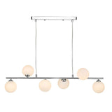 6 Light Bar Pendant Polished Chrome with Mix & Match Glass Options (0183SPI6450)