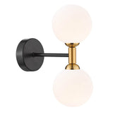 2 Light Wall Light Matt Black and Bronze with Mix & Match Glass Options (0183TAK0954F)