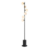 6 Light Floor Lamp Matt Black with Mix & Match Glass Options (0183SPI4922-F)