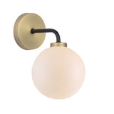 1 Light Wall Light Matt Black and Antique Brass with Mix & Match Glass Options (0183LAI0754F)