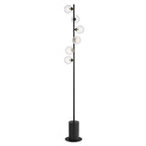 6 Light Floor Lamp Matt Black with Mix & Match Glass Options (0183SPI4922-F)