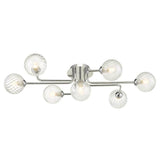 7 Light Semi Flush Polished Chrome with Mix & Match Glass Options (0183REY3450F)