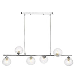 6 Light Bar Pendant Polished Chrome with Mix & Match Glass Options (0183SPI6450)