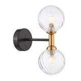 2 Light Wall Light Matt Black and Bronze with Mix & Match Glass Options (0183TAK0954F)