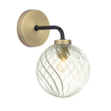 1 Light Wall Light Matt Black and Antique Brass with Mix & Match Glass Options (0183LAI0754F)