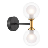 2 Light Wall Light Matt Black and Bronze with Mix & Match Glass Options (0183TAK0954F)
