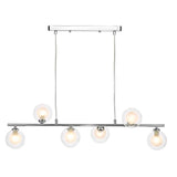 6 Light Bar Pendant Polished Chrome with Mix & Match Glass Options (0183SPI6450)