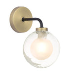 1 Light Wall Light Matt Black and Antique Brass with Mix & Match Glass Options (0183LAI0754F)