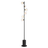 6 Light Floor Lamp Matt Black with Mix & Match Glass Options (0183SPI4922-F)