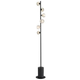 6 Light Floor Lamp Matt Black with Mix & Match Glass Options (0183SPI4922-F)