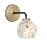 1 Light Wall Light Matt Black and Antique Brass with Mix & Match Glass Options (0183LAI0754F)