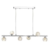 6 Light Bar Pendant Polished Chrome with Mix & Match Glass Options (0183SPI6450)