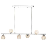 6 Light Bar Pendant Polished Chrome with Mix & Match Glass Options (0183SPI6450)