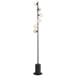 6 Light Floor Lamp Matt Black with Mix & Match Glass Options (0183SPI4922-F)