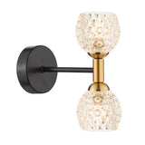 2 Light Wall Light Matt Black and Bronze with Mix & Match Glass Options (0183TAK0954F)