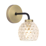 1 Light Wall Light Matt Black and Antique Brass with Mix & Match Glass Options (0183LAI0754F)