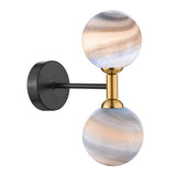 2 Light Wall Light Matt Black and Bronze with Mix & Match Glass Options (0183TAK0954F)