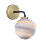 1 Light Wall Light Matt Black and Antique Brass with Mix & Match Glass Options (0183LAI0754F)