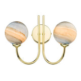 2 Light Wall Light Polished Gold with Mix & Match Glass Options (0183IJAR0935F)