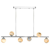 6 Light Bar Pendant Polished Chrome with Mix & Match Glass Options (0183SPI6450)