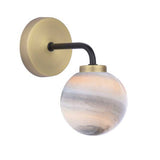 1 Light Wall Light Matt Black and Antique Brass with Mix & Match Glass Options (0183LAI0754F)