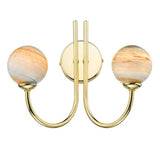 2 Light Wall Light Polished Gold with Mix & Match Glass Options (0183IJAR0935F)