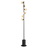 6 Light Floor Lamp Matt Black with Mix & Match Glass Options (0183SPI4922-F)
