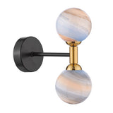 2 Light Wall Light Matt Black and Bronze with Mix & Match Glass Options (0183TAK0954F)