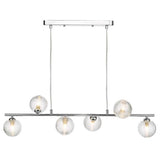 6 Light Bar Pendant Polished Chrome with Mix & Match Glass Options (0183SPI6450)