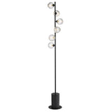 6 Light Floor Lamp Matt Black with Mix & Match Glass Options (0183SPI4922-F)