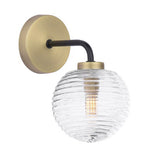 1 Light Wall Light Matt Black and Antique Brass with Mix & Match Glass Options (0183LAI0754F)