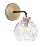 1 Light Wall Light Matt Black and Antique Brass with Mix & Match Glass Options (0183LAI0754F)