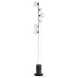 6 Light Floor Lamp Matt Black with Mix & Match Glass Options (0183SPI4922-F)