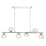 6 Light Bar Pendant Polished Chrome with Mix & Match Glass Options (0183SPI6450)
