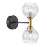 2 Light Wall Light Matt Black and Bronze with Mix & Match Glass Options (0183TAK0954F)