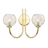 2 Light Wall Light Polished Gold with Mix & Match Glass Options (0183IJAR0935F)