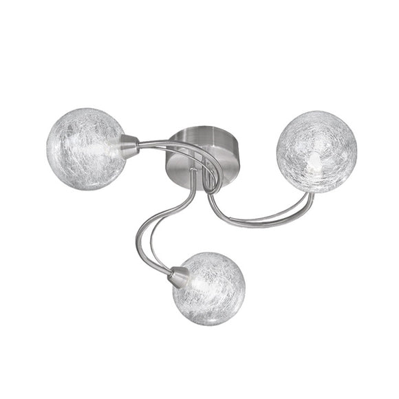 3 Light Flush Ceiling Fitting in Satin Nickel (0194GYRFL23273)
