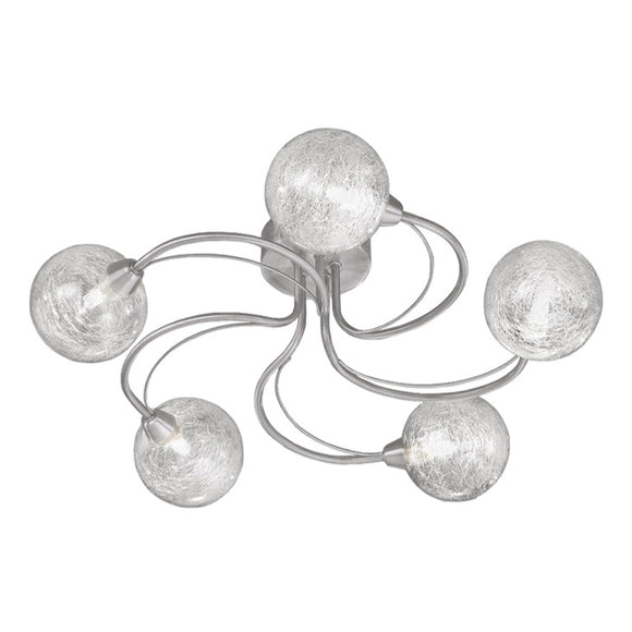 5 Light Flush Ceiling Fitting in Satin Nickel (0194GYRFL23275)