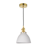 1 Light Pendant Natural Brass and White Domed Ceramic Shade (0183HAD014009)