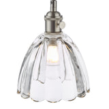 1 Light Pendant Antique Chrome with Scalloped Bell Glass Shade (0183HAD016111)