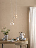1 Light Pendant Antique Chrome with Scalloped Bell Glass Shade (0183HAD016111)
