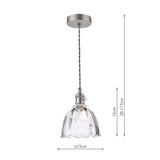 1 Light Pendant Antique Chrome with Scalloped Bell Glass Shade (0183HAD016111)