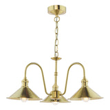 3 Light Pendant Natural Brass and Aged Brass Metal Shade 18cm (0183HAD034001)