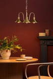 3 Light Pendant Natural Brass and Aged Brass Metal Shade 18cm (0183HAD034001)