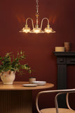 3 Light Pendant Natural Brass and Clear Flared Glass Shade (0183HAD034004)