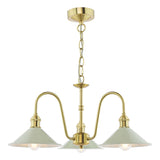 3 Light Pendant Natural Brass and Matt Cashmere/Taupe Metal 18cm (0183HAD034006)