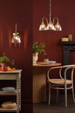 3 Light Pendant Natural Brass and Scalloped Bell Glass Shade (0183HAD034011)